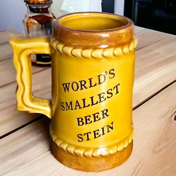 PORCELAIN SHOT MUG 3 1/2" Tall by 2 3/4" Wide Rare with WORDING/Phrase - Picture 2 of 5